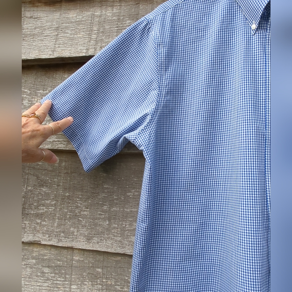 XXSOLDXXStrafford Men's Button Down Shirt Short Sleeve 100% Cotton Size 17 Plaid - Picture 8 of 9